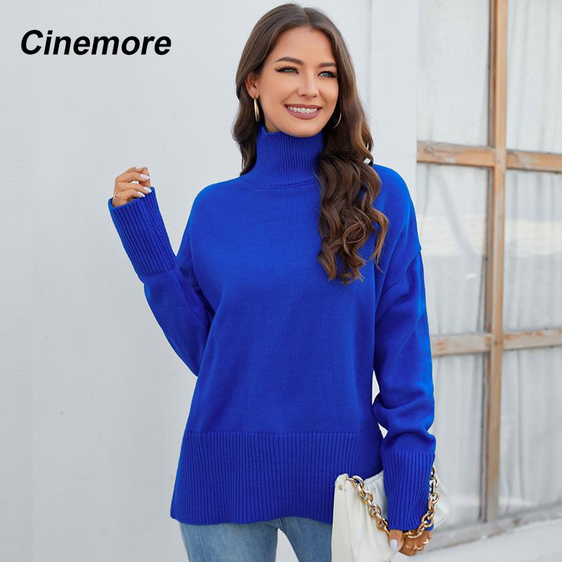 

Cinemore женский свитер большого размера с длинным рукавом однотонные женские пуловеры базовый верх трикотажные свитера женская одежда мягкий теплый джемпер - пуловеры