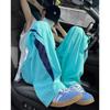 Spring and Summer Dopamine Color-blocking Casual Pants for Men's New Loose American Fashion Sports Wide-leg Pants