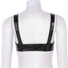Womens Wet Look PVC Leather Bralette Wireless Bikini Bra Tops Nightwear Tank Crop Tops
