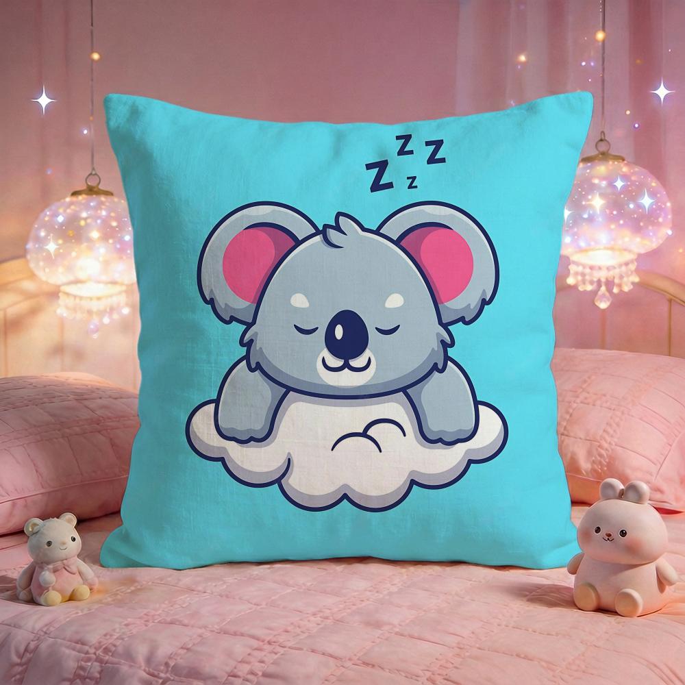 Cute Koala Vibes Cushion Cover Premium Comfort Reversible Pillow Cove Two In One Design for Any Room  Car Interior