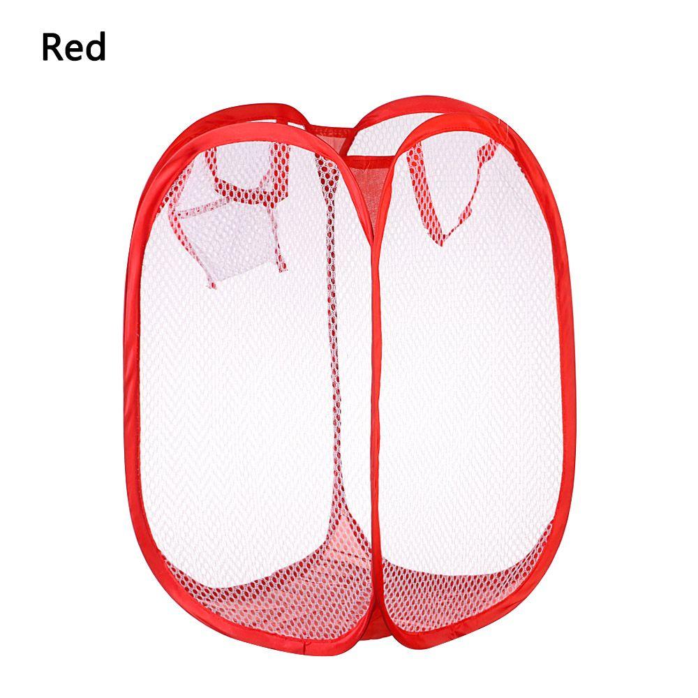

Bin Hamper Foldable Mesh Laundry Bag Laundry Basket Dirty Sorting Basket Kids Toys Sundries красный