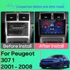 Android Multimedia For Peugeot 307 1 2001 - 2008 Car Stereo CPU Radio QLED Player Navigation  HDR Screen Dash Screen Dash Cam 5G