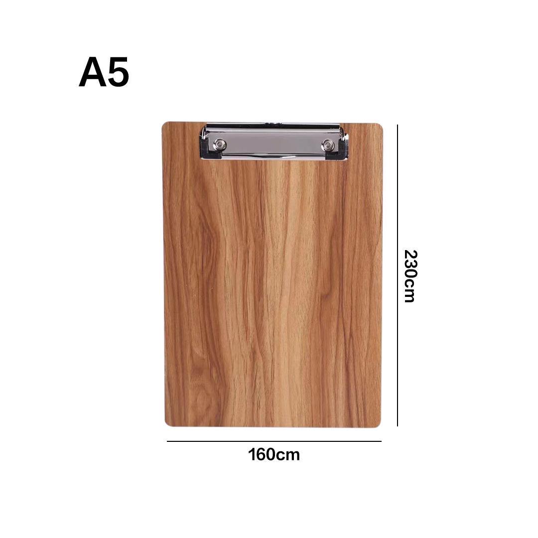 

Multi-Functional Wooden A4 Writing Clipboard with Stainless Steel Clip - Thickened Writing Board Mat