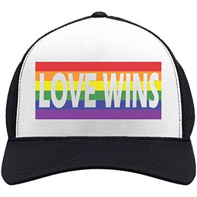 Láska vyhrává duhový klobouk LGBTQ dárky Gay Pride Love Is Love Trucker Klobouky Mesh Cap Baseball Cap for Unisex Four Seasons