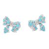 Shining diamond zircon bow stud earrings women's light luxury fashion personality niche design sense high-end sense earrings flash