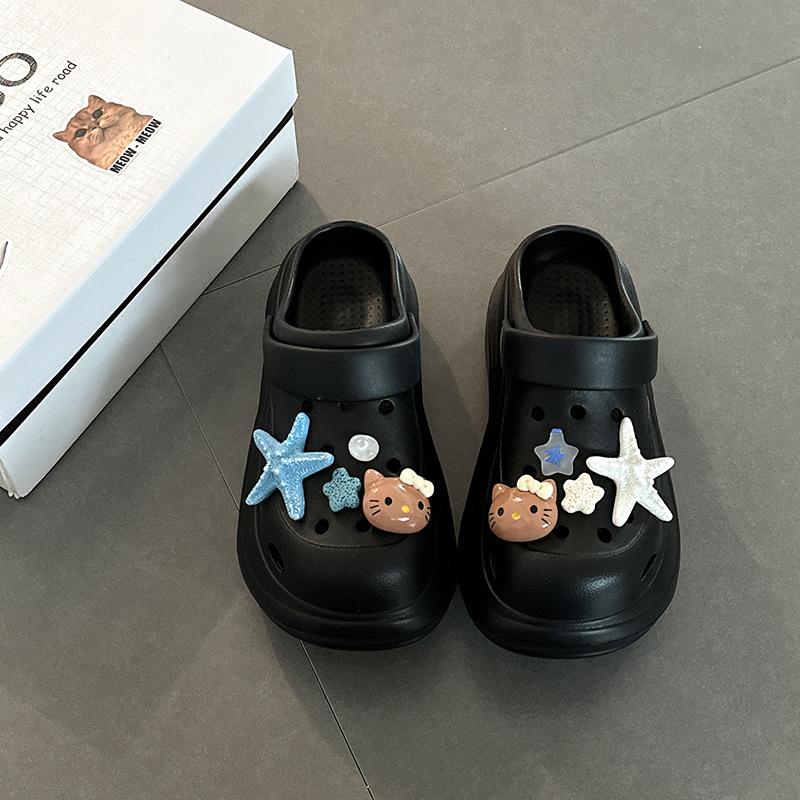 Slippers women's fashion versatile casual cute summer new beach shoes cool slippers hole shoes