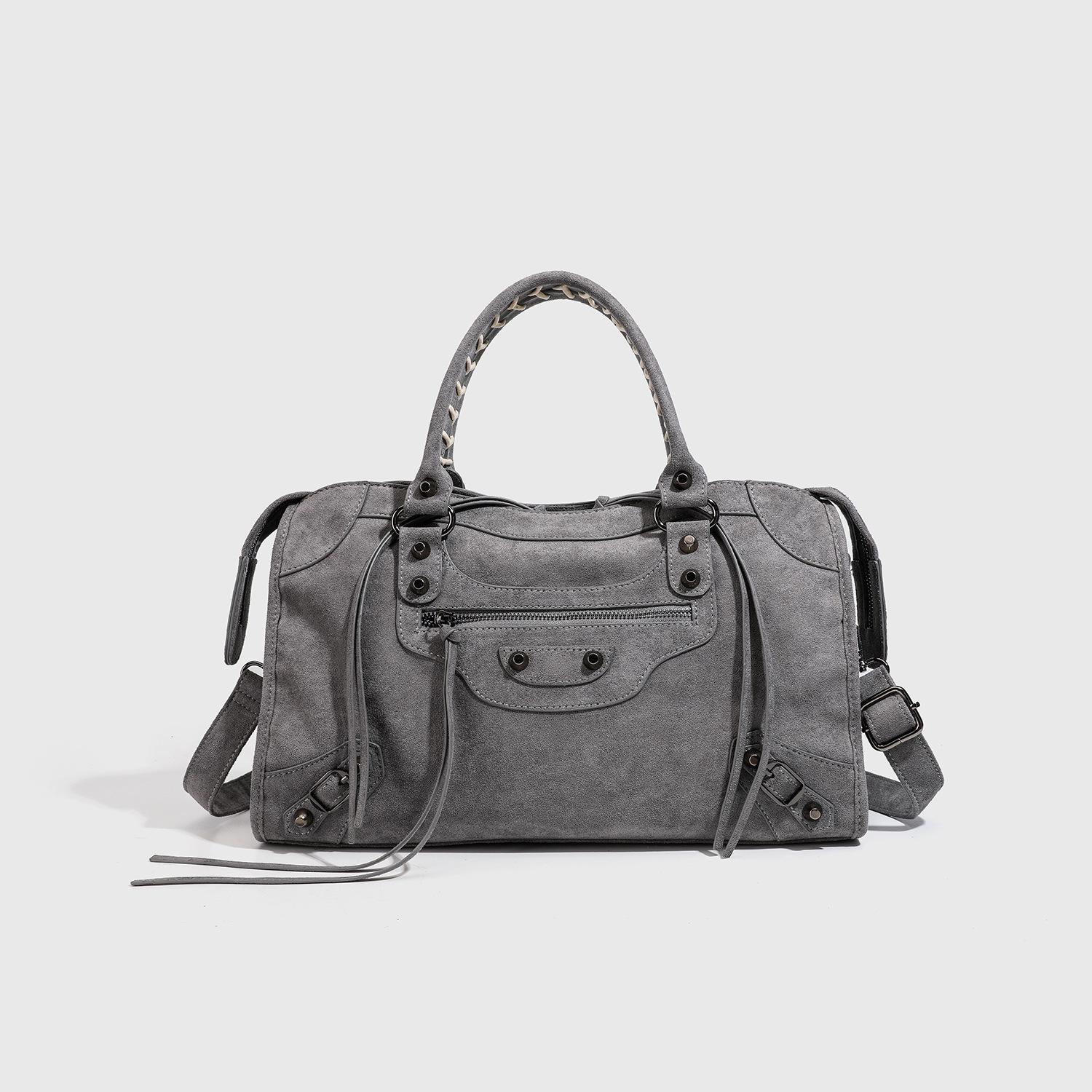 Модная замшевая мотоциклетная сумка: Универсальная сумка-тоут и кроссбоди для женщин