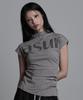 Aejeuyua Side Snap Half-Neck T-Shirt Gray