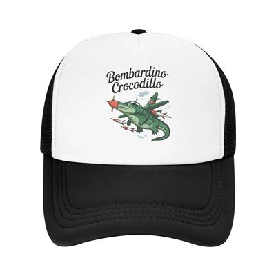 Bombardino Crocodillo Italian Cartoonish Brainrot Travel Mesh Baseball Caps For Womens  Personalized Male Beach Sunscreen Hats