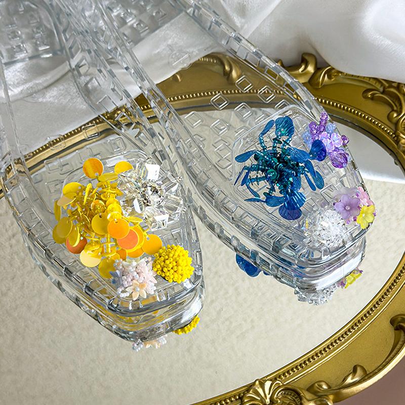 Handcrafted Beaded Jelly Shoes Shoes Buckles Sandals Accessory Diy Decorative Shoe Flower Slippers Jewelry Accessories