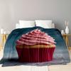 Giant Cupcake Theme Flannel printed blanket suitable for all seasons suitable for living room office sofa and travel 180x250CM
