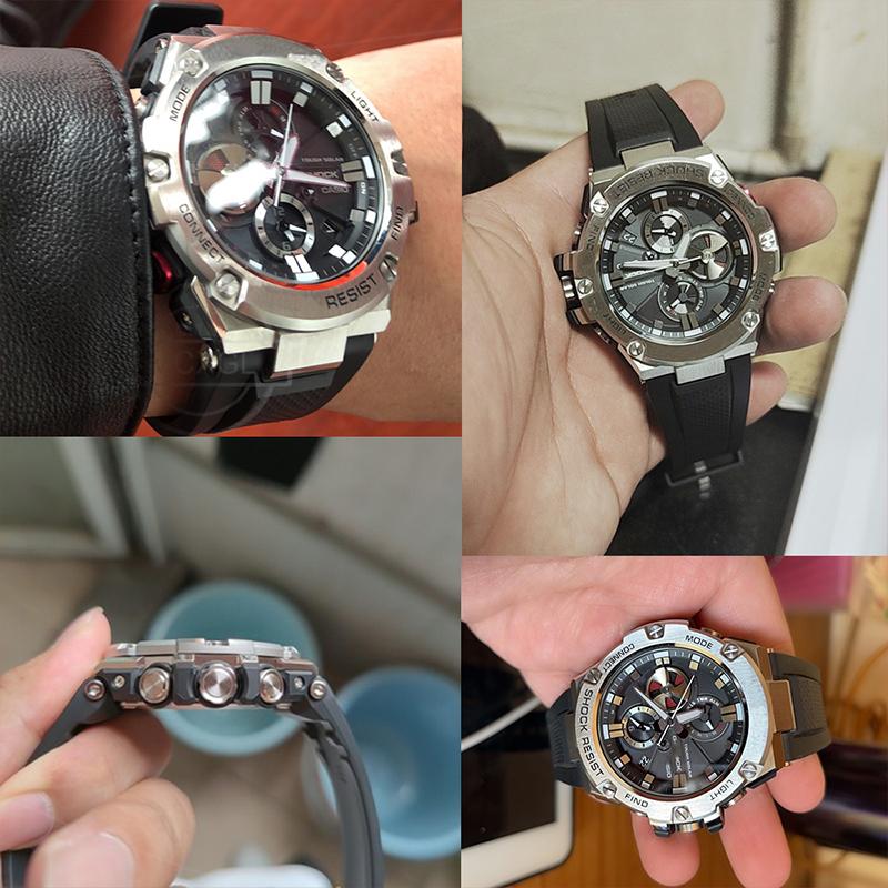 Resin Strap Watch Accessories for Casio GST-210 GST-S130 S110 S100 W130L W100 W110 Men's Waterproof Band Stainless Steel Loop