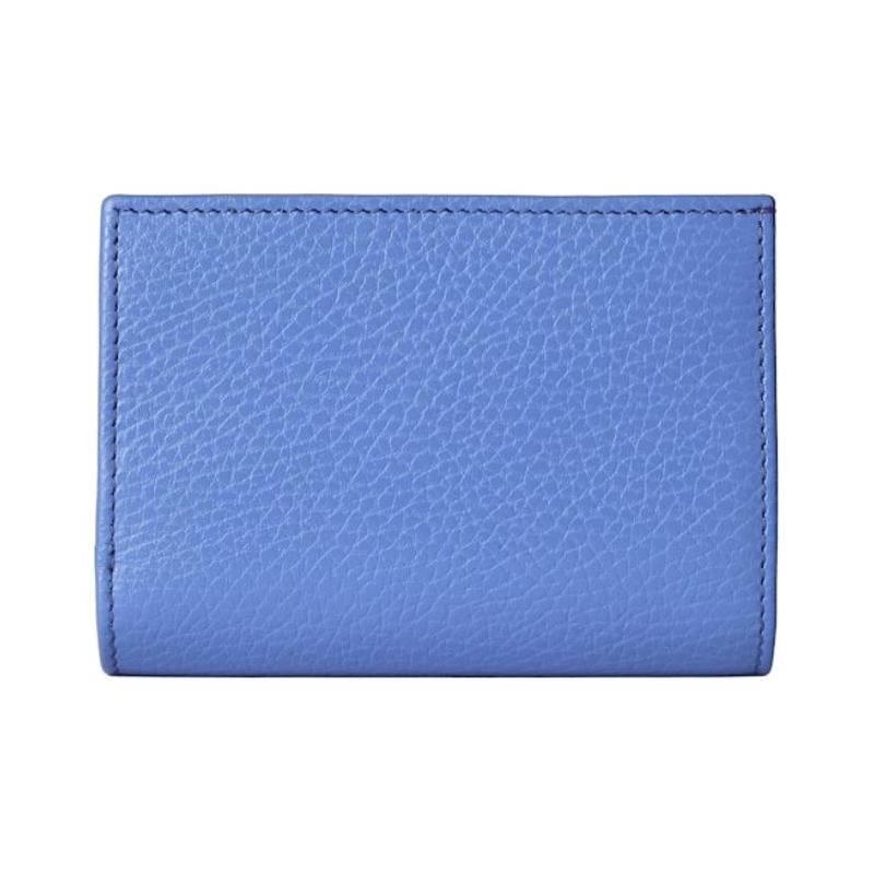 Gucci Double G light gold hardware leather wallet women's light purple