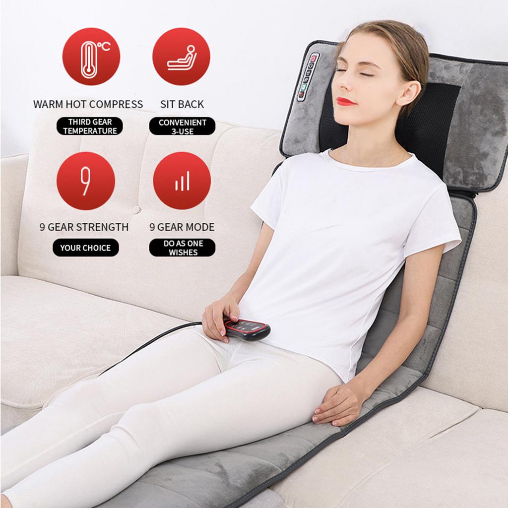 Massage Mat with 9 Modes 9 Gears Adjustable Heating Pad for Sitting Sleeping Lying Electric Mat