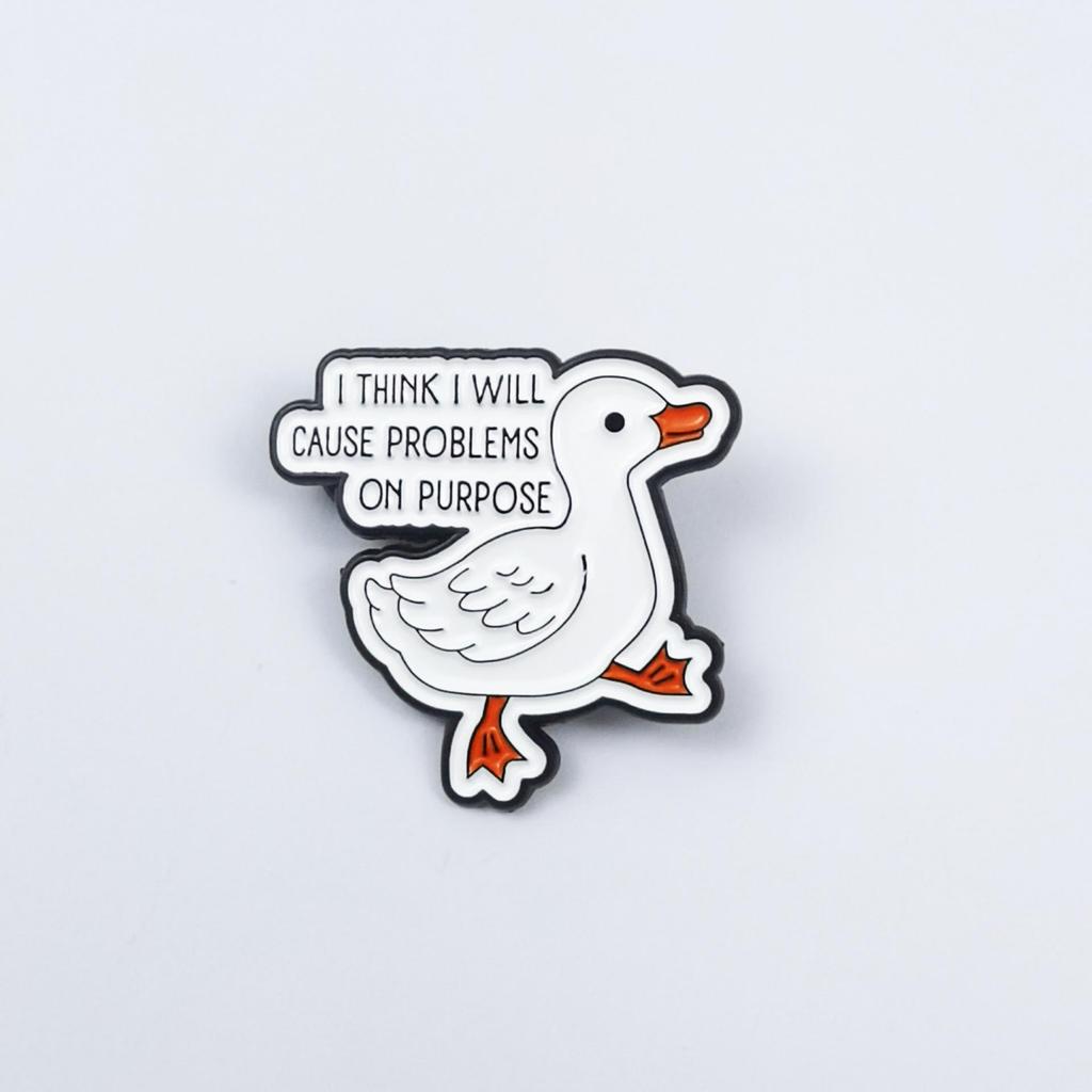 Cartoon Animals Brooch Set: Cute Duck & Frog Alloy Pins, English-Inspired Decorative Accessory