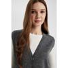 Regular Fit V-neck Basic Plain Buttoned Knitwear Vest C1706ax24sp