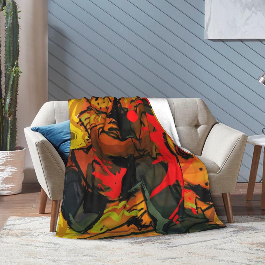 Forsaken Jason Knitted Blanket Flannel Super Warm Throw Blankets for Outdoor Travel Bedspread