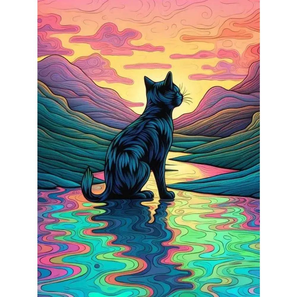 DIY Full Round Diamond Painting Cross Stitch 3D Animal Art Style Home Landscape Decorative Diamond Painting 5d Diamond Art Painting