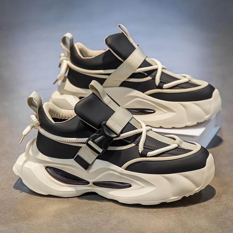

Classic men s shoes Internet celebrity dad shoes 2025 handsome explosion driving locomotive shoes new versatile shoes shock-absorbing board shoes 44 чорний