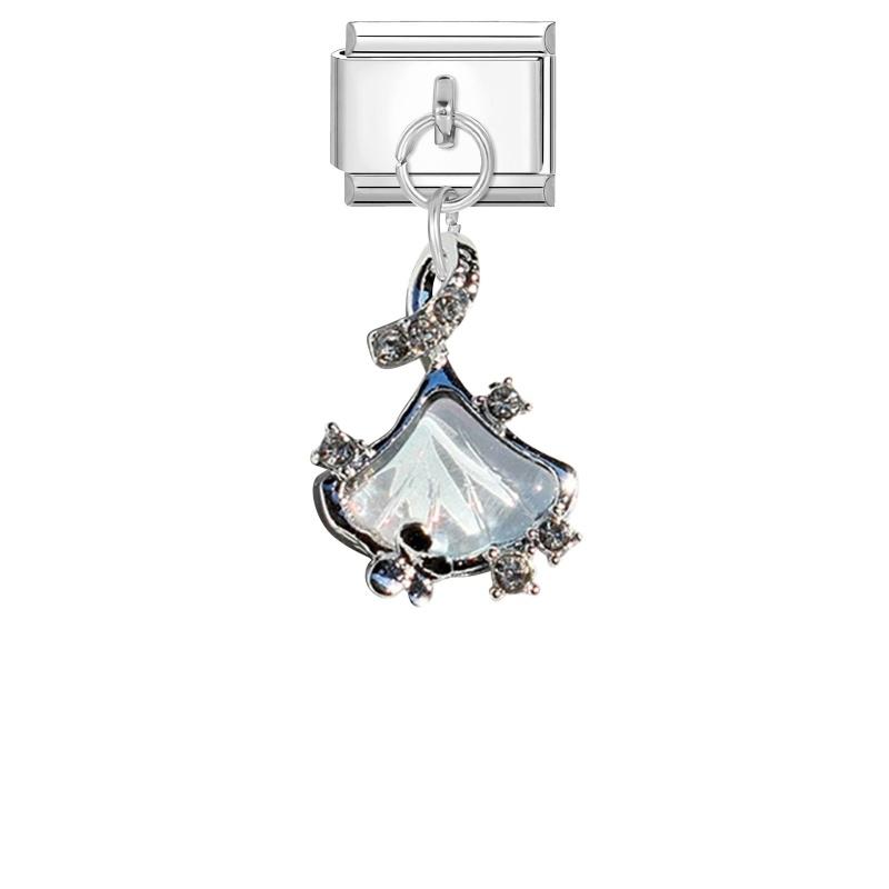 New Shiny Bow Knot Butterfly Moon Star Zircon Pendant Italian Charm Link Fit 9MM Bracelet Stainless Steel Women Men DIY Making