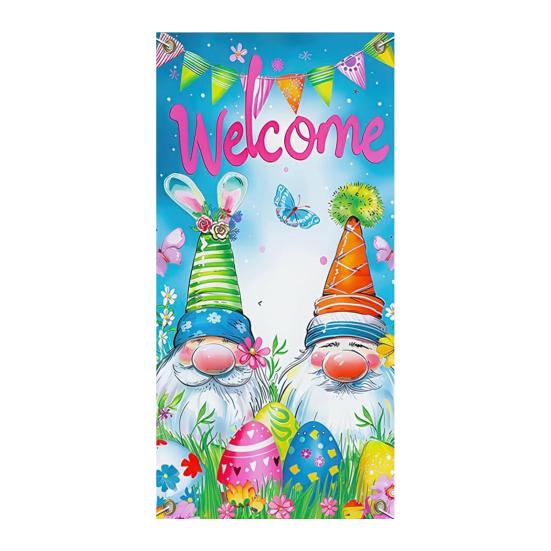 Ostern Türbanner Frühlingshase Karotte Eier Veranda Schild Große Haustür Wand Kulisse für Innen Außen Frühlingsfest Dekoration Fotokabine Requisiten