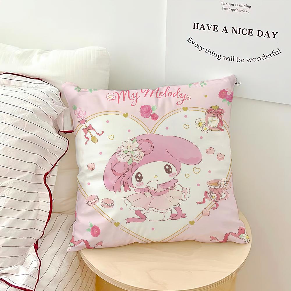 art kawaii cute My M-MelodyS cushion cover Comfortable soft Pillow Case for Sofa Living Room Home office Decor Protective Covers