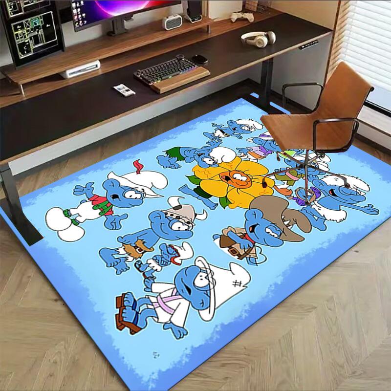 1pc Smurfs Colorful Carpet for Playroom Bedroom Living Room Sofa Home Decor,kids Game Area Rug Non-slip Floor Mat Y72390