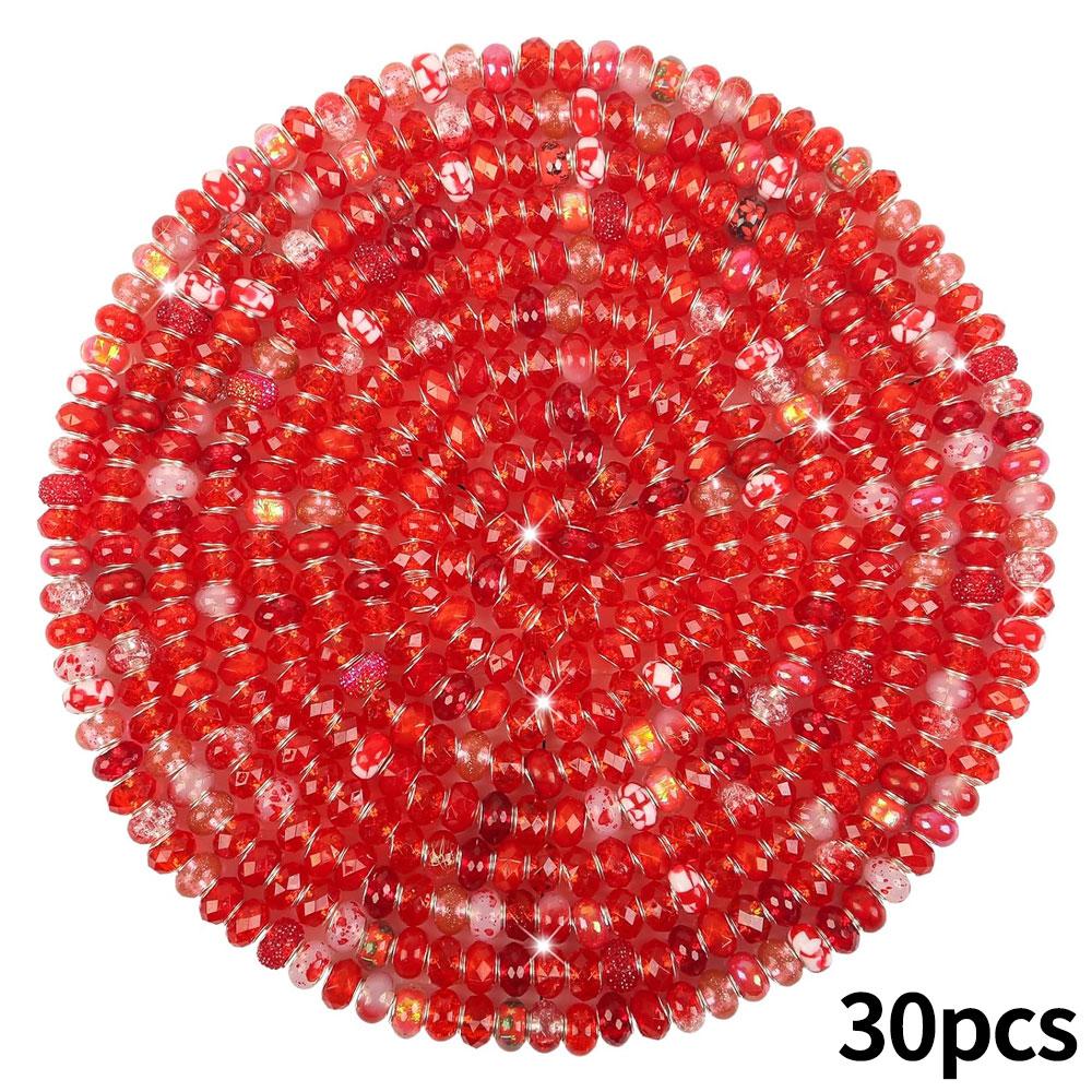 Mărgele cu găuri mari în stil european de rășină 30/50/100, margele distanțiere pentru producția de bijuterii, diverse margele mari europene libere și colorate