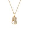 Titanium Steel Necklace with Micro-Set Pearl Peanut Pendant Minimalist Luxury Collarbone Chain Jewelry