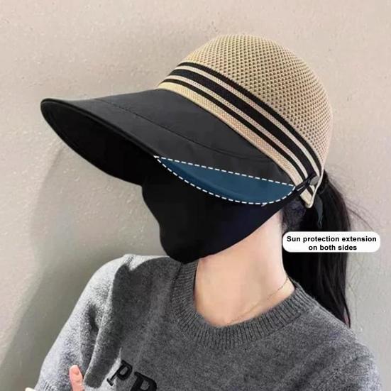 Women Baseball Hat Adjustable Fit Hollow Breathable Wide Brim Summer Hat with Large Brim Cycling Sunshade Fisherman Cap