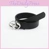 Waistband Buckle Smooth With Circular Center Cross Leather Pattern