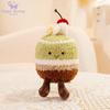 Food Collectibles 12cm Rubber Rabbit Candy Dessert Cake Plush Toy Ultra-Soft Swiss Roll/Chocolate Cake/Cupcake Stuffed Doll