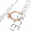 Purple Gold Inlaid Four-Claw Zircon Ring, Simple High-Grade Rose Gold-Plated Color Gold Live
