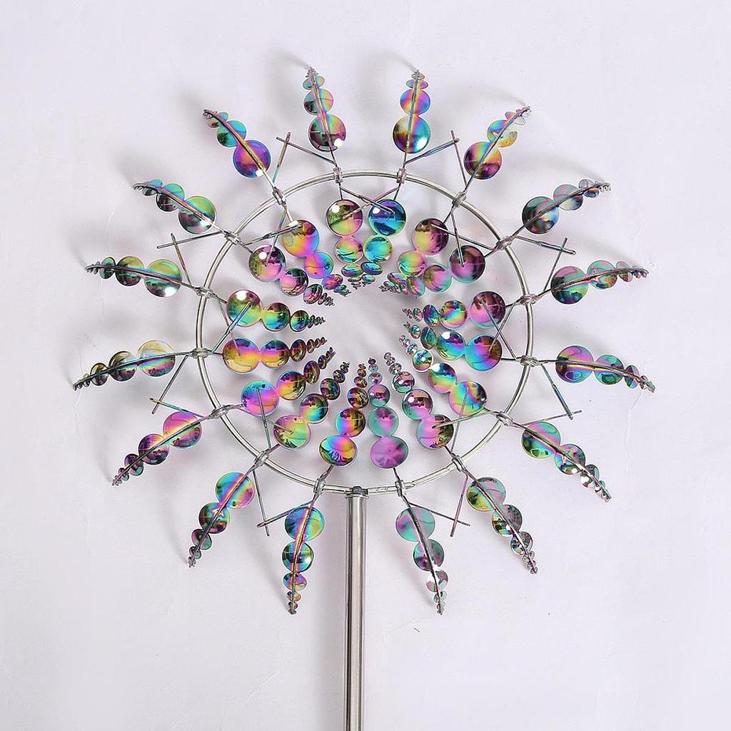 Metal Windmill Spinner Yard Art Outside Garden Stake Park Rotatable for Outdoor Backyard Landscape Street Pathway Patio Decor