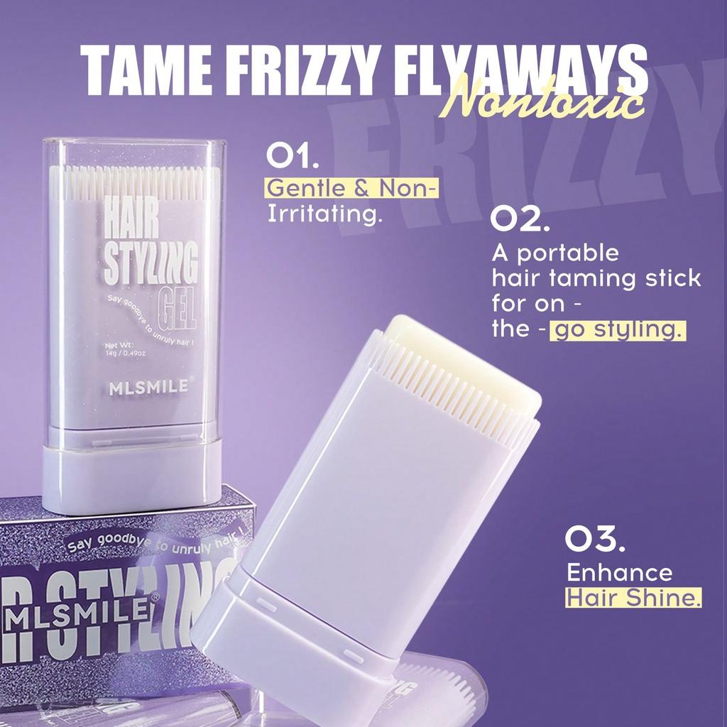 1pc Hair Wax Stick, With Built-In Comb Teeth, Provides Long-Lasting Hold, Prevents Frizz, Leaves Hai