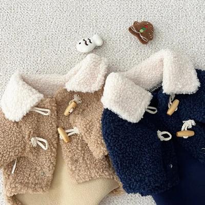Jesień Zima Gruby Ciepły Płaszcz Pies Kot Klamra Wstrząsnąć Polar Płaszcz Teddy Yorkshire Mały Szczeniak Pies Róg Klamra Płaszcz Ubrania