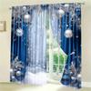 2pcs Classic Christmas Lantern Trees Elk Print Curtains Hand Washable,Hookless Rod Pocket For Living Room Bedroom Kitchen Office