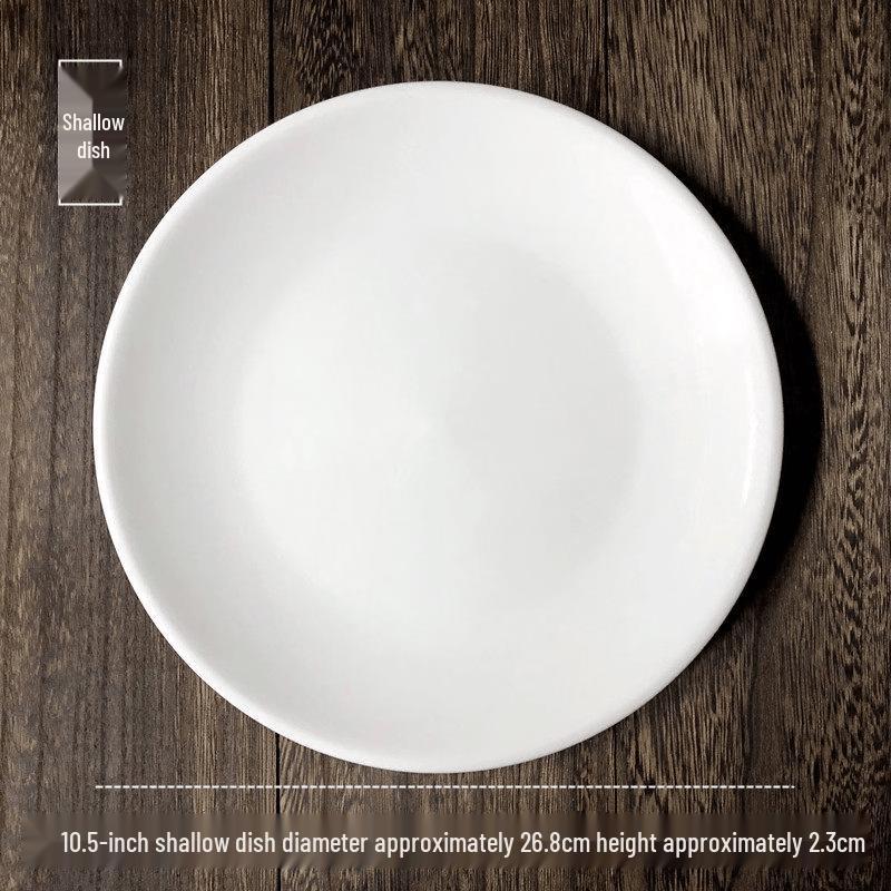 Pure White Ceramic Round Dinner Plate