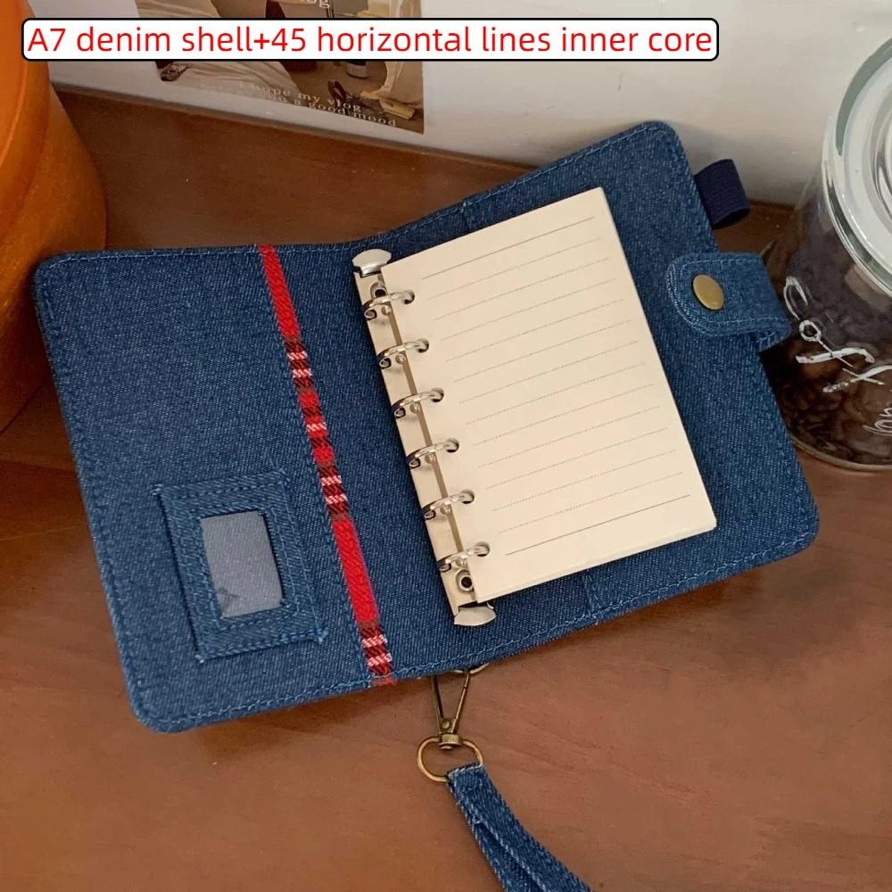 

A7 Retro Denim Notebook Loose Leaf Refillable Handwritten Diary Thick Paper Reusable Casing Planner Journal Notebook Gift