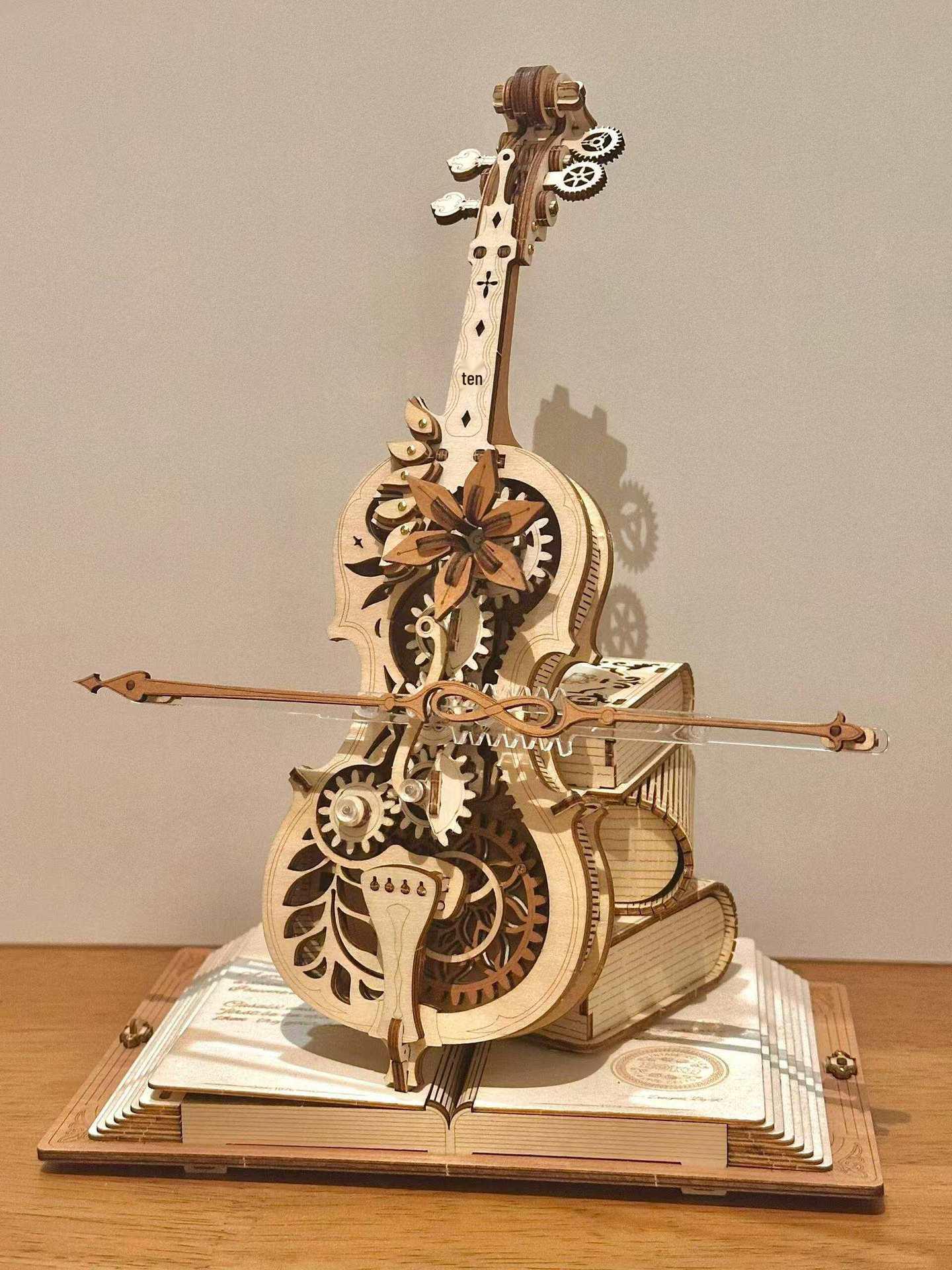 Ручная 3D-пазл музыкальная шкатулка: Деревянная модель пианино и скрипки