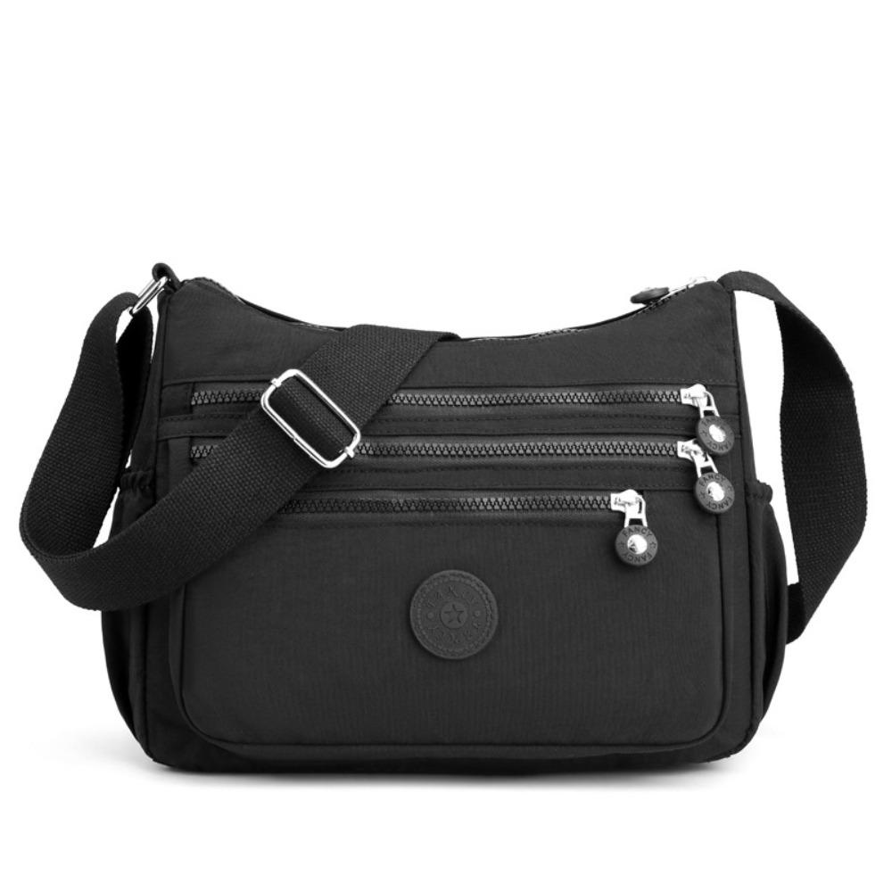 Wide Strap Nylon Square Bag Multi-layer Middle-aged Crossbody Bag Shopping Messenger Bags  Work