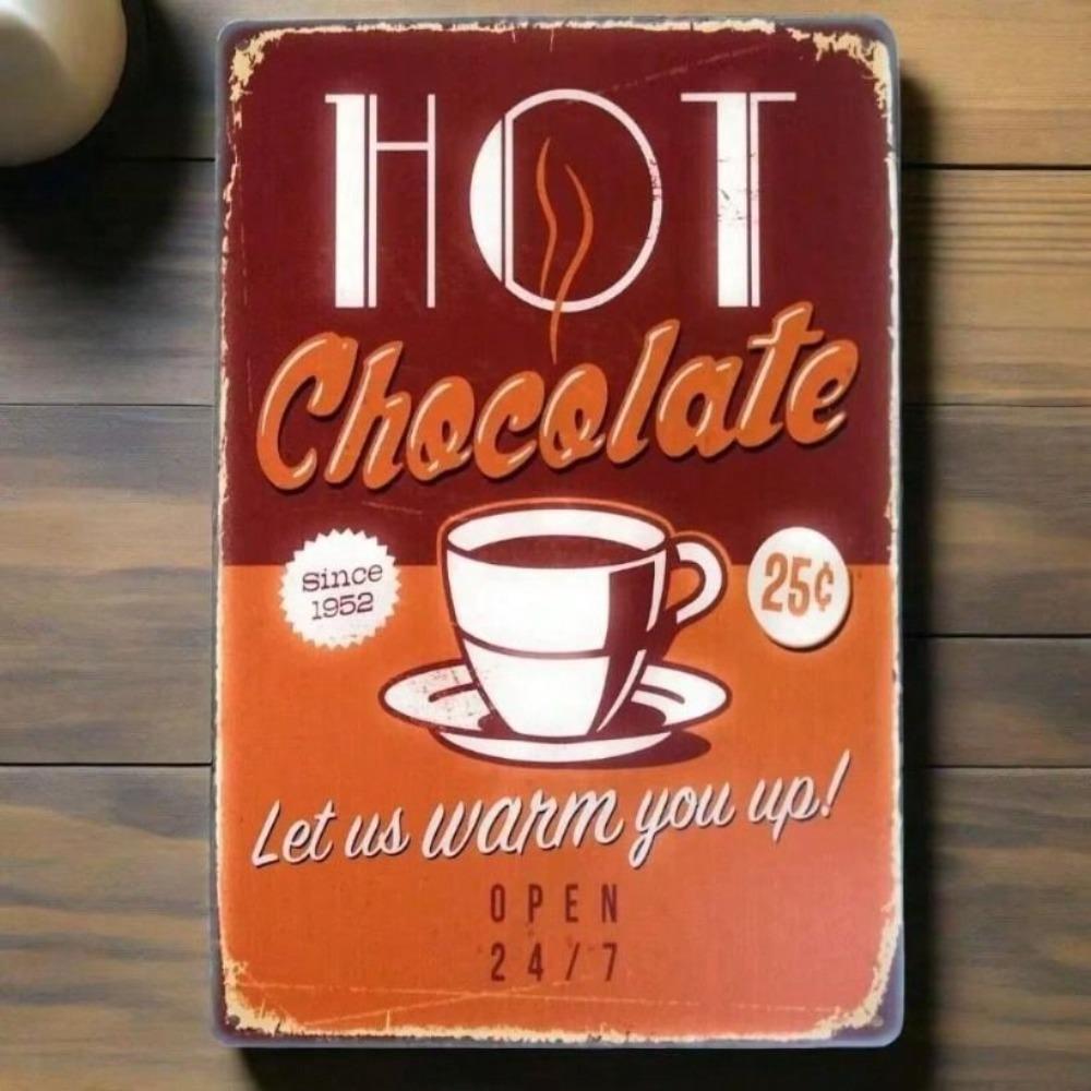 Metal Wall Art Hot Chocolate Beverage Decor for Kitchen
