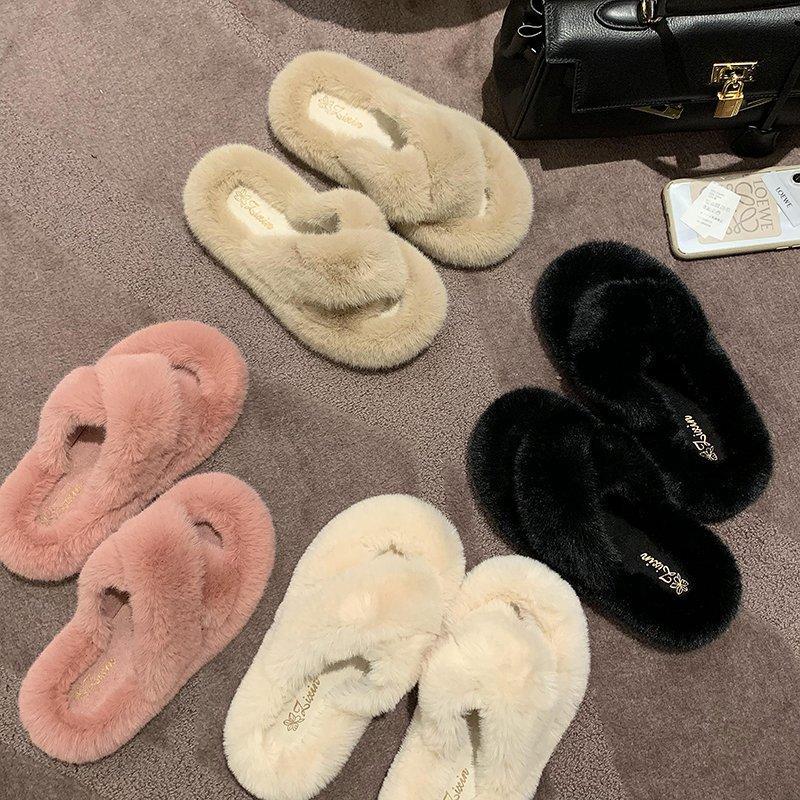 Welfare payment · · Thick bottom non-slip fluffy slippers women's winter cotton slippers women's autumn indoor home senior feeling
