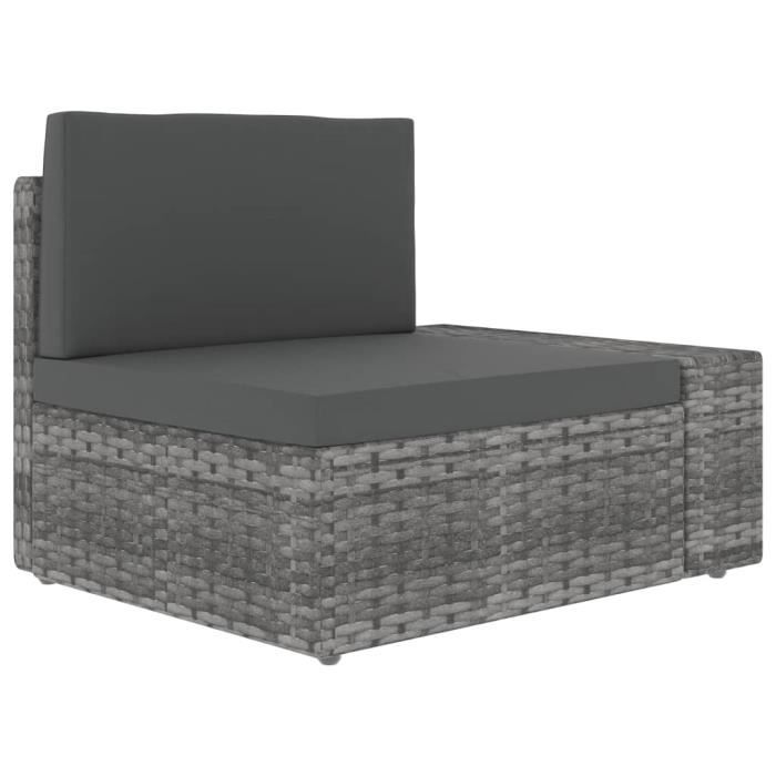VidaXL Salon de jardin 5 pcs Résine tressée Gris