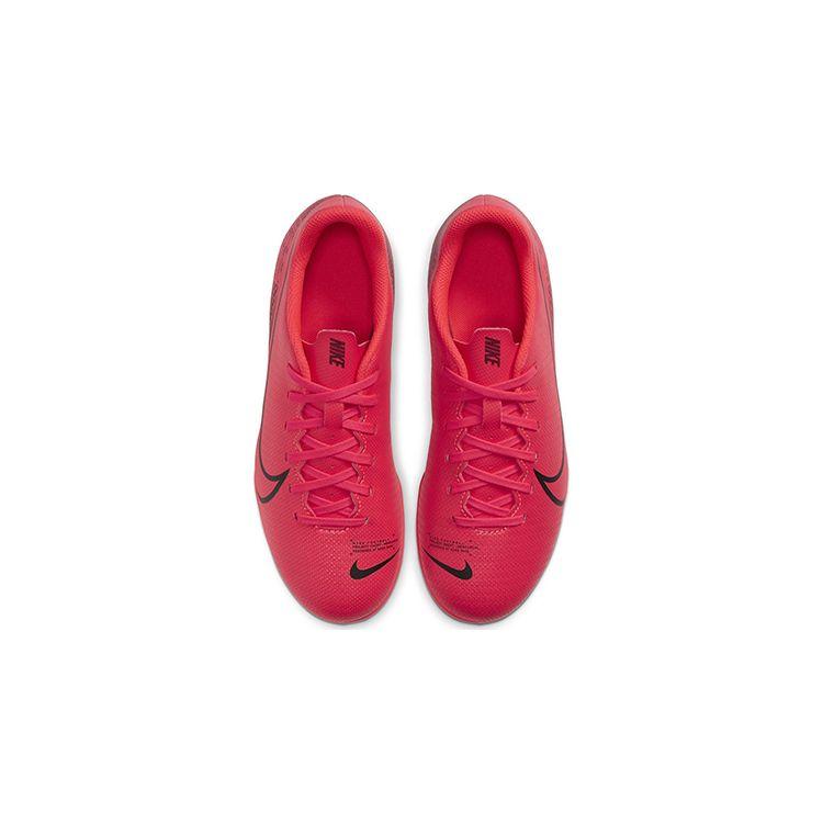 Nike Mercurial Vapor 13 Club Round Toe Lace-Up Non-Slip Shock Absorbing Durable Low-Top Soccer Shoes Kids Sneaker Pink AT8161-606