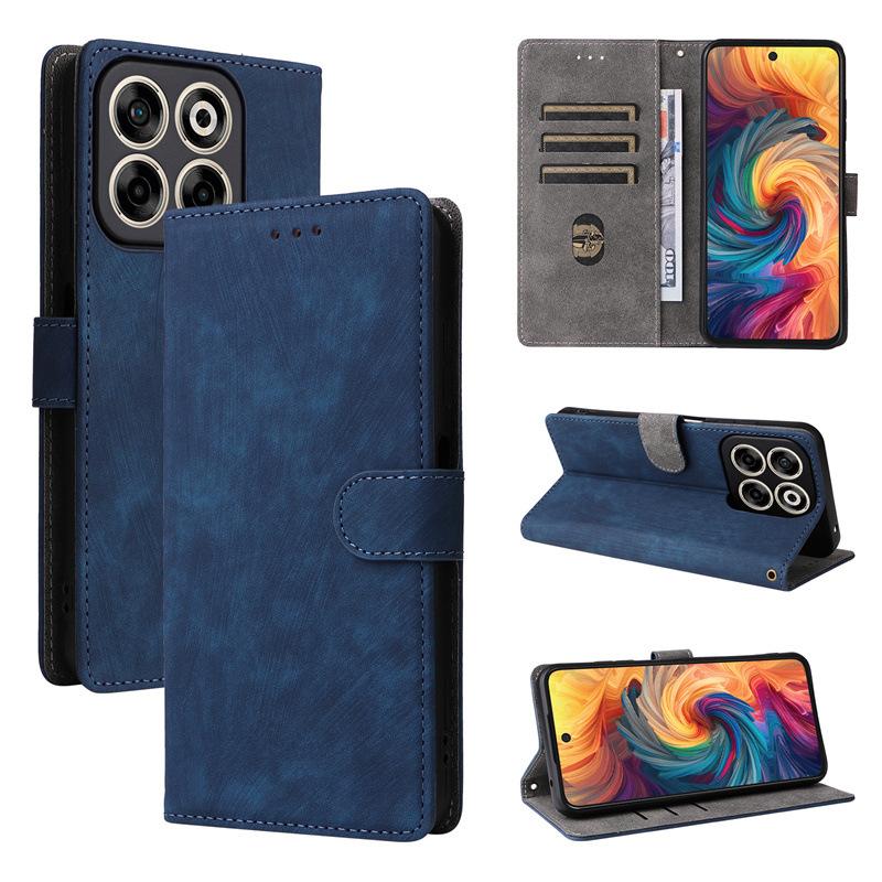 

Кожаные чехлы-книжки, совместимые с ZTE Blade V70/nubia V70, чехол для телефона из искусственной кожи, полная защита корпуса, ударопрочный, с [блокировкой RFID] ZTE Blade V70 /nubia V70 синий