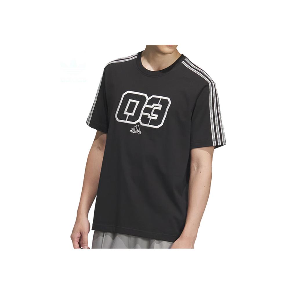 Adidas SS25 Sports Casual Comfortable Fashion Short Sleeve Breathable T-Shirt Men T-Shirts Black JX2633