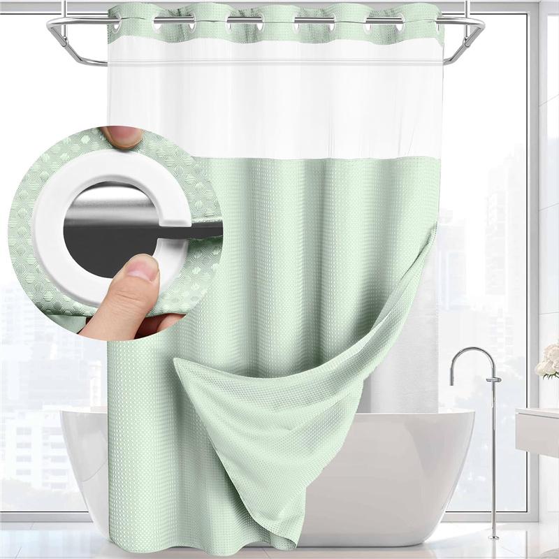 Dwuwarstwowa poliestrowa wodoodporna i odporna na pleśń tkanina łazienkowa zasłona prysznicowa