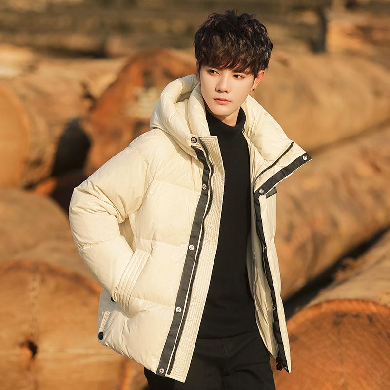 Men's Korean Version Short Hooded Down Jacket Winter Trend Fashion Teen Student Warm Jacket
