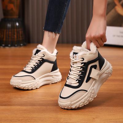 Winter-Schuhe Damen-Schuhe Plus Samt gefütterte Baumwollschuhe Sport Dicke Sohle Warm Hoher Schaft Damenstiefel Damenschuhe